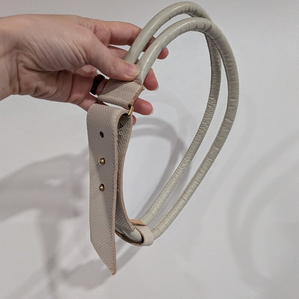Alfred Sung Genuine Leather Belt White Light Grey VINTAGE Size Small